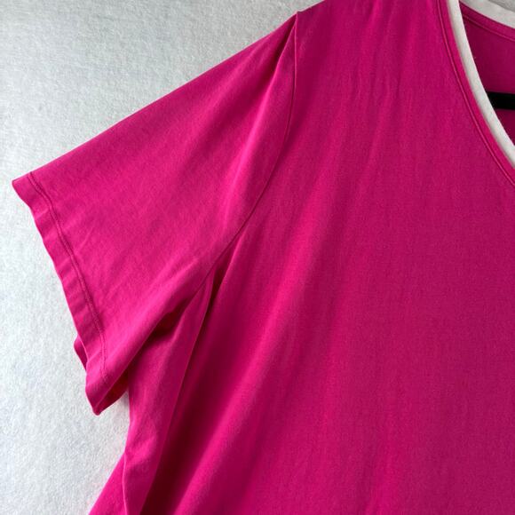 Cathrine's Suprema Collection V-neck Top 3X Plus 26/28W Hot Pink Modest Comfort - Picture 4 of 11
